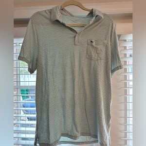 Vineyard Vines Men’s Large Polo, Mint Green & White Stripe